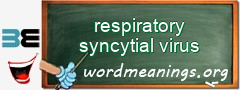 WordMeaning blackboard for respiratory syncytial virus